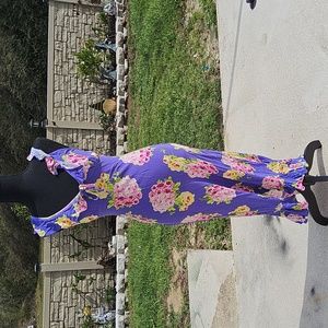 NWT PURPLE n PINK FLORAL BETSEY JOHNSON DANIELLE MIDI DRESS